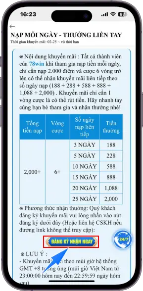 Bước 3 : Chọn Đăng ký nhận ngay